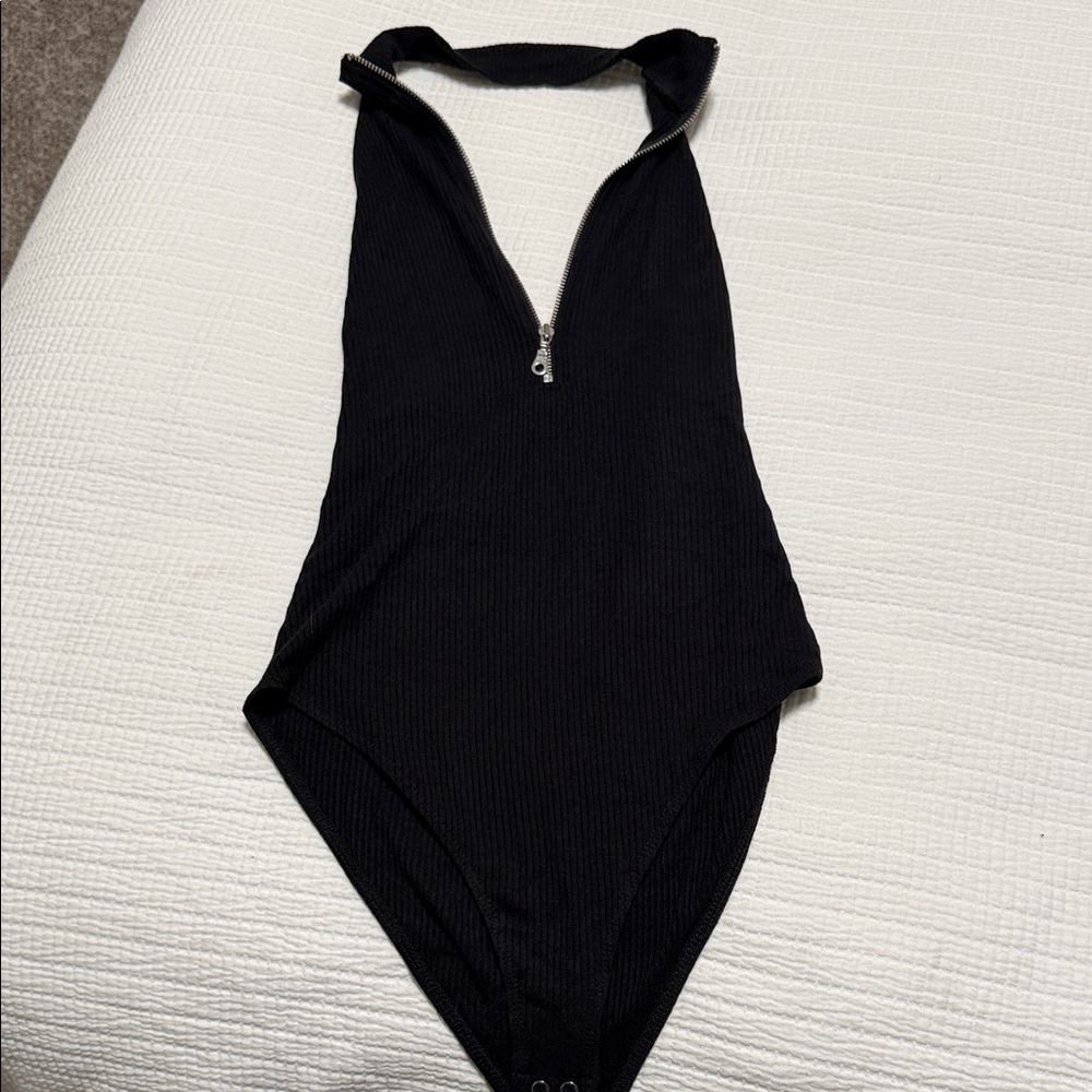 Forever 21 Kids Black Zip-Up Bodysuit